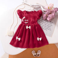 Load image into Gallery viewer, Baby Kid Girls Solid Color Bow Dresses Wholesale 250708100
