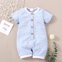 Load image into Gallery viewer, Baby Girls Boys Striped Color-blocking Rompers Wholesale 250708104
