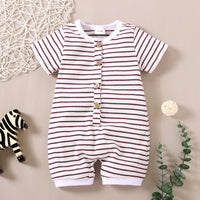 Load image into Gallery viewer, Baby Girls Boys Striped Color-blocking Rompers Wholesale 250708104
