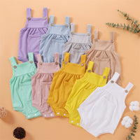 Load image into Gallery viewer, Baby Girls Solid Color Rompers Wholesale 250708118
