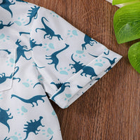 Load image into Gallery viewer, 2 Pieces Set Kid Boys Dinosaur Print Shirts And Solid Color Shorts Wholesale 250708119
