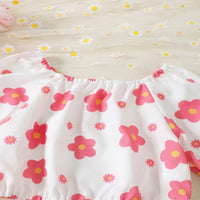 Load image into Gallery viewer, 2 Pieces Set Kid Girls Flower Print Tops And Shorts Wholesale 25070812
