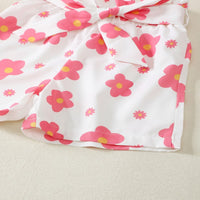 Load image into Gallery viewer, 2 Pieces Set Kid Girls Flower Print Tops And Shorts Wholesale 25070812
