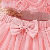 Load image into Gallery viewer, 2 Pieces Set Baby Kid Girls Solid Color Tank Tops And Bow Skirts Wholesale 250708129
