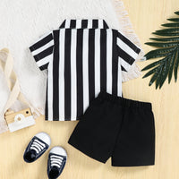Load image into Gallery viewer, 2 Pieces Set Baby Kid Boys Striped Letters Tops And Shorts Wholesale 250708133
