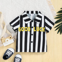 Load image into Gallery viewer, 2 Pieces Set Baby Kid Boys Striped Letters Tops And Shorts Wholesale 250708133
