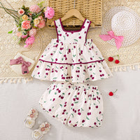 Load image into Gallery viewer, 2 Pieces Set Baby Kid Girls Fruit Print Tank Tops And Shorts Wholesale 250708136
