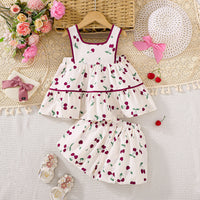 Load image into Gallery viewer, 2 Pieces Set Baby Kid Girls Fruit Print Tank Tops And Shorts Wholesale 250708136
