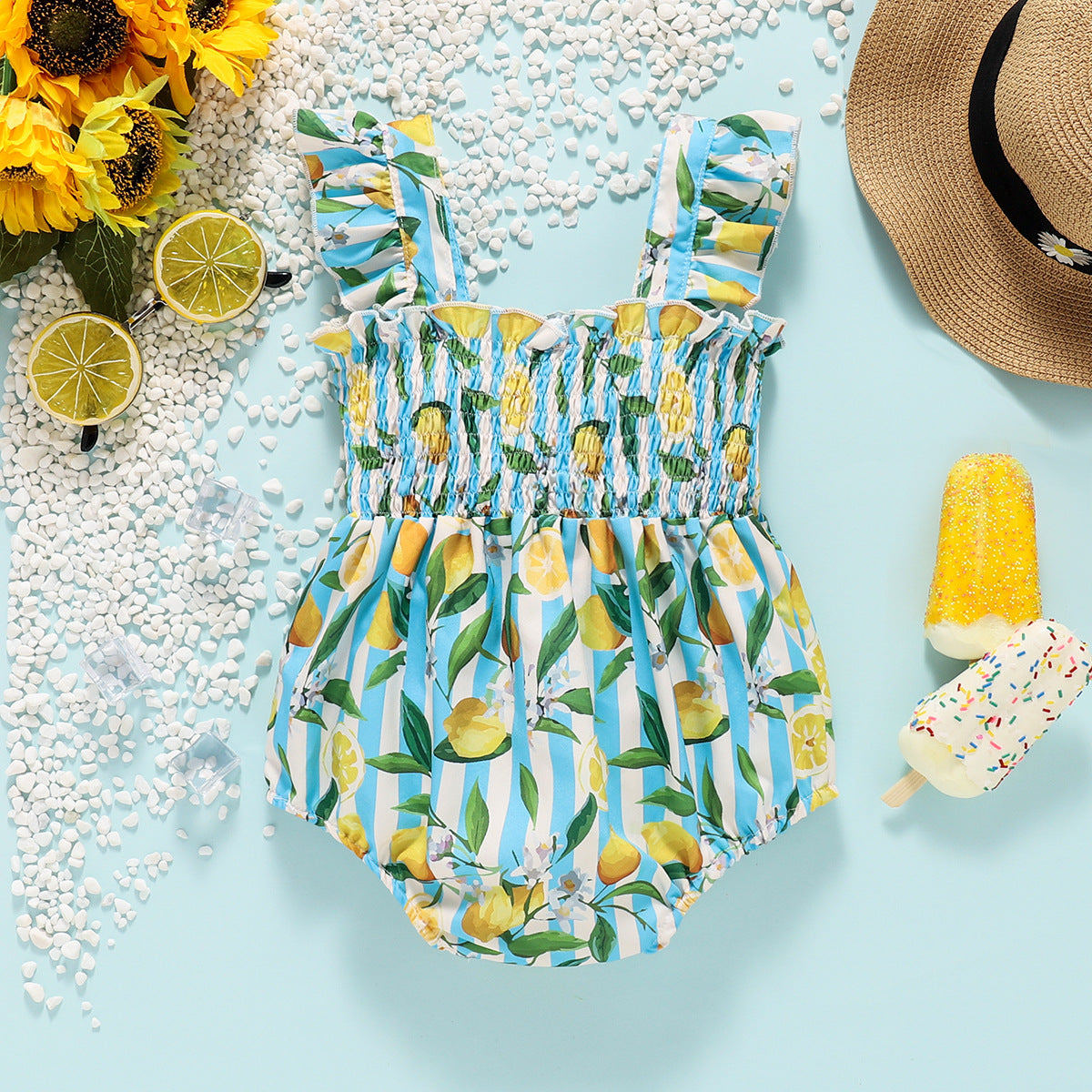 Baby Girls Fruit Print Rompers Wholesale 250708140