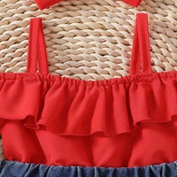 Load image into Gallery viewer, 2 Pieces Set Baby Kid Girls Solid Color Tank Tops And Love heart Shorts Wholesale 250708146
