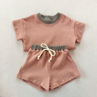 Load image into Gallery viewer, 2 Pieces Set Baby Kid Girls Boys Color-blocking T-Shirts And Shorts Wholesale 250708153
