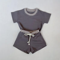 Load image into Gallery viewer, 2 Pieces Set Baby Kid Girls Boys Color-blocking T-Shirts And Shorts Wholesale 250708153
