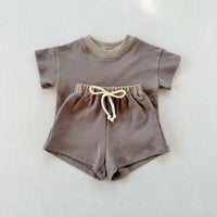Load image into Gallery viewer, 2 Pieces Set Baby Kid Girls Boys Color-blocking T-Shirts And Shorts Wholesale 250708153
