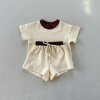 Load image into Gallery viewer, 2 Pieces Set Baby Kid Girls Boys Color-blocking T-Shirts And Shorts Wholesale 250708153
