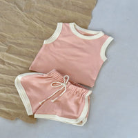 Load image into Gallery viewer, 2 Pieces Set Baby Kid Girls Boys Color-blocking Tank Tops And Shorts Wholesale 250708155
