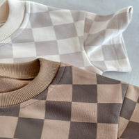 Load image into Gallery viewer, 2 Pieces Set Baby Kid Boys Striped Color-blocking Checked T-Shirts And Shorts Wholesale 250708156
