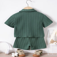 Load image into Gallery viewer, 2 Pieces Set Baby Kid Boys Solid Color Shirts And Shorts Wholesale 250708162
