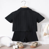 Load image into Gallery viewer, 2 Pieces Set Baby Kid Boys Solid Color Shirts And Shorts Wholesale 250708162
