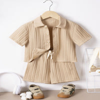Load image into Gallery viewer, 2 Pieces Set Baby Kid Boys Solid Color Shirts And Shorts Wholesale 250708162

