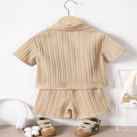 Load image into Gallery viewer, 2 Pieces Set Baby Kid Boys Solid Color Shirts And Shorts Wholesale 250708162
