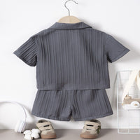Load image into Gallery viewer, 2 Pieces Set Baby Kid Boys Solid Color Shirts And Shorts Wholesale 250708162
