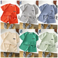 Load image into Gallery viewer, 2 Pieces Set Baby Kid Boys Solid Color T-Shirts And Shorts Wholesale 250708171
