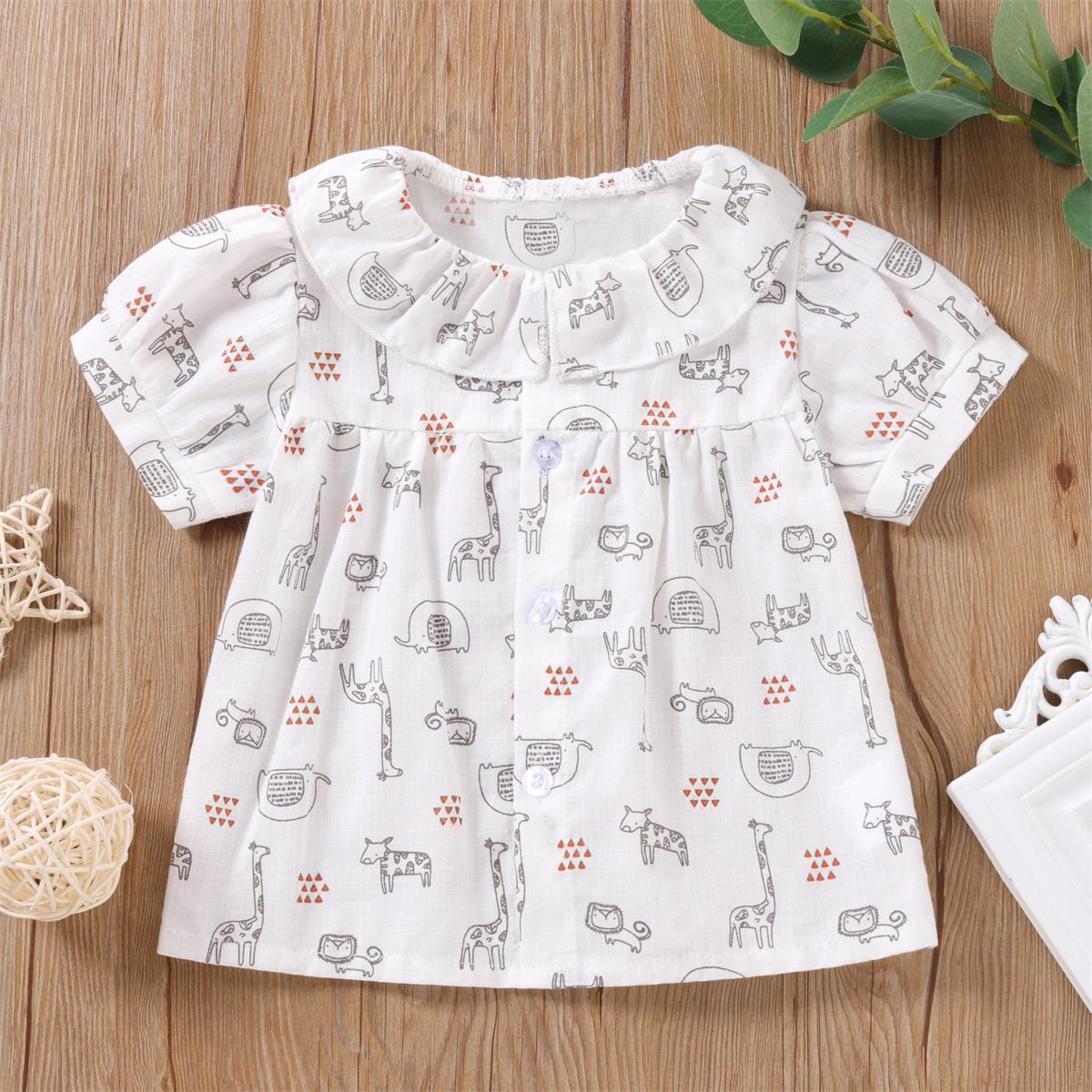 Baby Kid Girls Animals Print Tops Wholesale 25070821