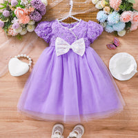 Load image into Gallery viewer, Baby Kid Girls Solid Color Bow Dresses Wholesale 25070824
