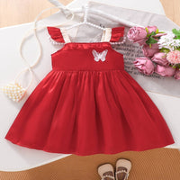 Load image into Gallery viewer, Baby Kid Girls Solid Color Butterfly Dresses Wholesale 25070827
