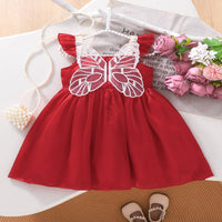 Load image into Gallery viewer, Baby Kid Girls Solid Color Butterfly Dresses Wholesale 25070827
