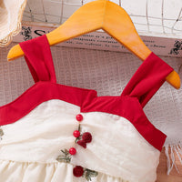 Load image into Gallery viewer, Baby Kid Girls Color-blocking Fruit Embroidered Dresses Wholesale 25070836
