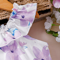 Load image into Gallery viewer, 2 Pieces Set Kid Girls Flower Print Tank Tops And Solid Color Shorts Wholesale 25070843
