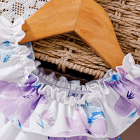 Load image into Gallery viewer, 2 Pieces Set Kid Girls Flower Print Tank Tops And Solid Color Shorts Wholesale 25070843
