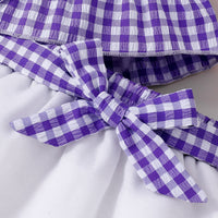 Load image into Gallery viewer, 2 Pieces Set Baby Kid Girls Checked Tank Tops And Solid Color Skirts Wholesale 25070845
