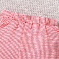 Load image into Gallery viewer, 2 Pieces Set Baby Kid Girls Flower Checked Tank Tops And Solid Color Shorts Wholesale 25070846
