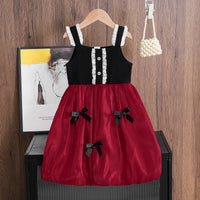 Load image into Gallery viewer, Kid Girls Color-blocking Bow Dresses Wholesale 25070850
