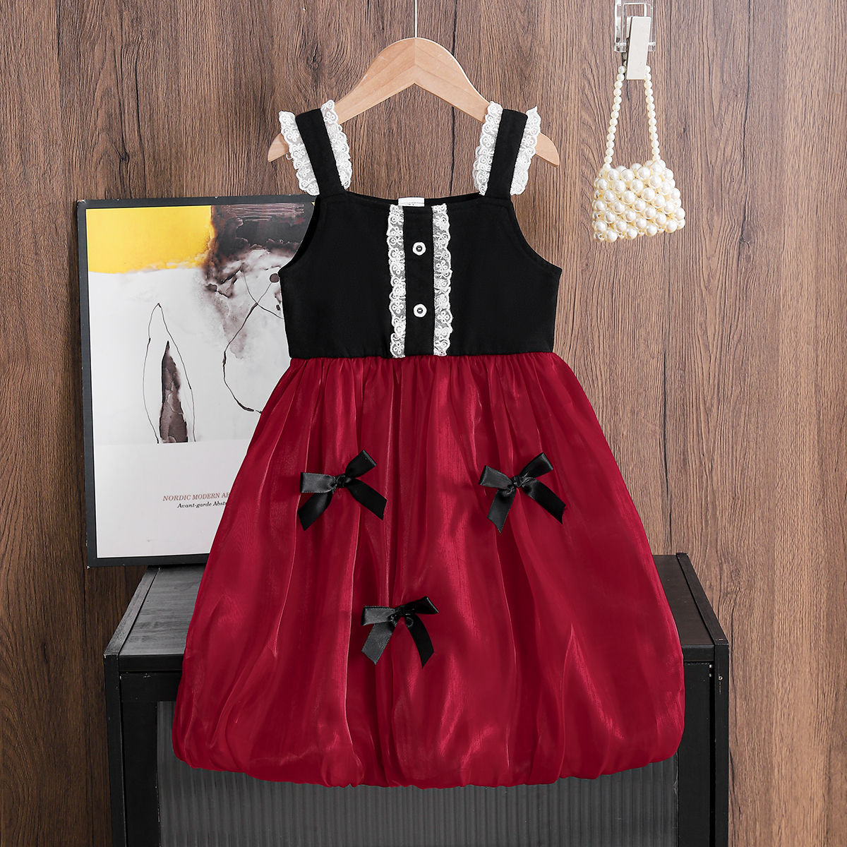 Kid Girls Color-blocking Bow Dresses Wholesale 25070850