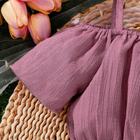 Load image into Gallery viewer, 2 Pieces Set Baby Kid Girls Solid Color Bow Tank Tops And Flower Shorts Wholesale 25070852
