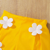 Load image into Gallery viewer, 2 Pieces Set Kid Girls Solid Color Tank Tops And Flower Shorts Wholesale 25070864
