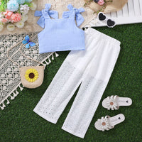 Load image into Gallery viewer, 2 Pieces Set Kid Girls Solid Color Tank Tops And Pants Wholesale 25070869
