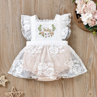 Load image into Gallery viewer, Baby Girls Flower Embroidered Rompers Wholesale 25070871
