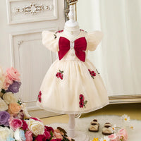 Load image into Gallery viewer, Baby Kid Girls Flower Bow Embroidered Dresses Wholesale 25070889
