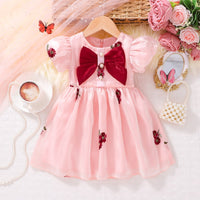 Load image into Gallery viewer, Baby Kid Girls Flower Bow Embroidered Dresses Wholesale 25070889

