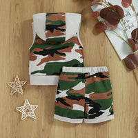 Load image into Gallery viewer, 2 Pieces Set Baby Kid Boys Letters Camo Tank Tops And Shorts Wholesale 25070894

