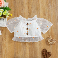 Load image into Gallery viewer, 2 Pieces Set Baby Kid Girls Flower Embroidered Tops And Solid Color Skirts Wholesale 25070897
