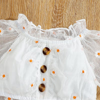 Load image into Gallery viewer, 2 Pieces Set Baby Kid Girls Flower Embroidered Tops And Solid Color Skirts Wholesale 25070897
