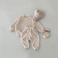 Load image into Gallery viewer, 2 Pieces Set Baby Kid Girls Boys Solid Color Tops And Pants Wholesale 25071501
