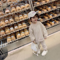 Load image into Gallery viewer, 2 Pieces Set Baby Kid Girls Boys Solid Color Tops And Pants Wholesale 25071503
