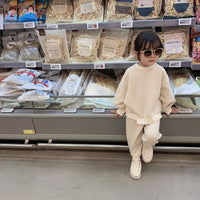 Load image into Gallery viewer, 2 Pieces Set Baby Kid Girls Boys Solid Color Tops And Pants Wholesale 25071503
