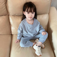 Load image into Gallery viewer, 2 Pieces Set Baby Kid Girls Boys Solid Color Tops And Pants Wholesale 25071503
